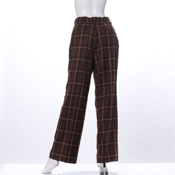 先染めタータンチェックストレートパンツ