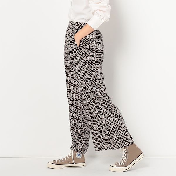 モノグラム風プリントワイドパンツ