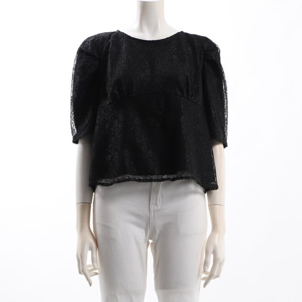 切り替えデザインレースブラウス