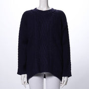 サイドスリット入りケーブルニット