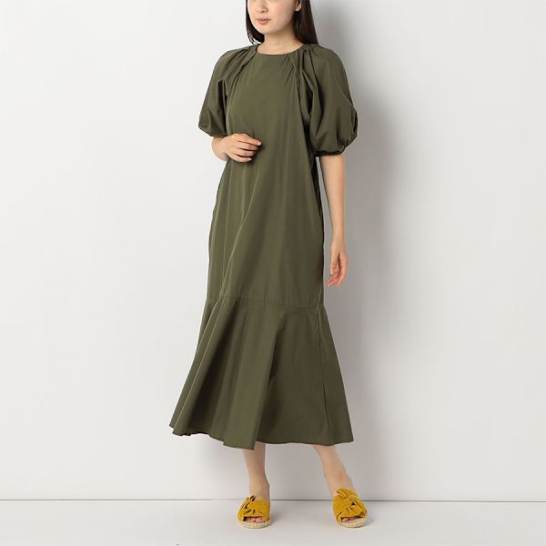 パフスリーブマーメイドシルエットワンピース