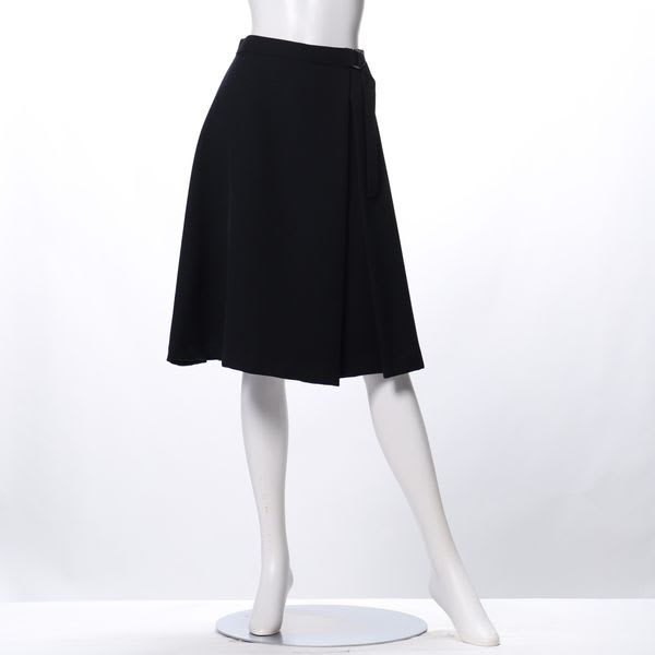 Dカンベルトデザインラップ風フレアスカート