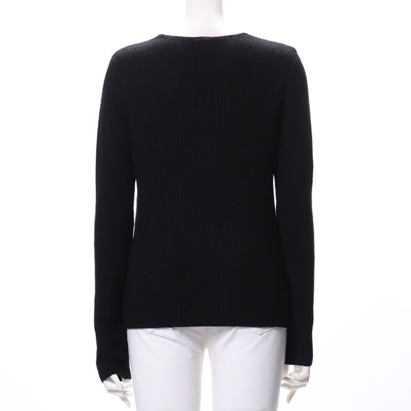 片畦アイレットVネックニット