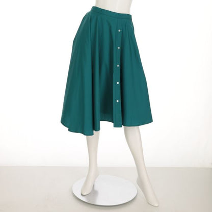 デザインボタンアシンメトリーフレアスカート