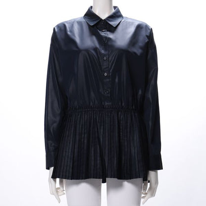 プリーツ切り替えデザインブラウス