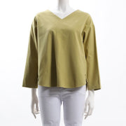 カシミヤタッチ両面起毛Vネックカットソー