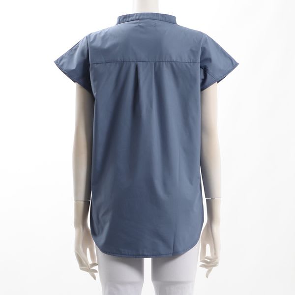 スタンドVネックブラウス