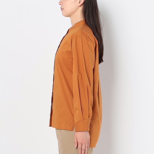 バックテールデザインバンドカラーシャツ