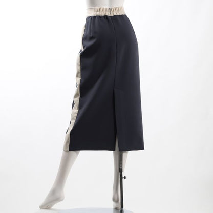 バイカラー切り替えバックスリットタイトスカート
