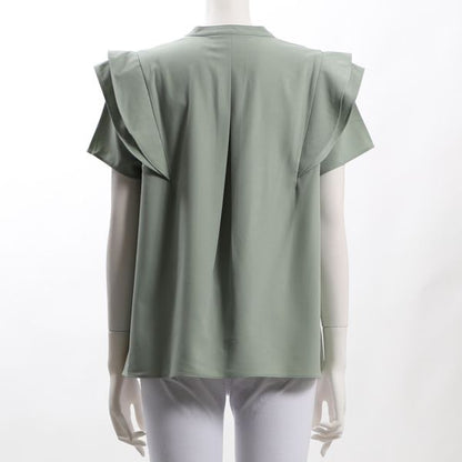 肩フリルブラウス