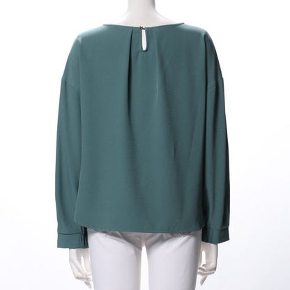 ストレッチジョーゼットドロップショルダーブラウス