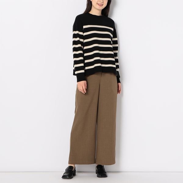 バイカラーデザインワイドパンツ