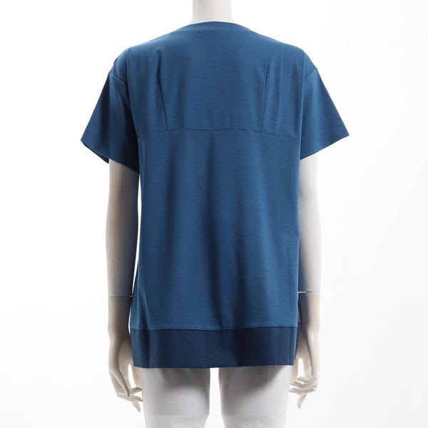 異素材切り替えクルーネックカットソー