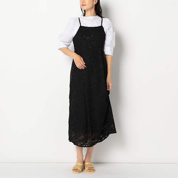 ジャガード素材キャミソールワンピース