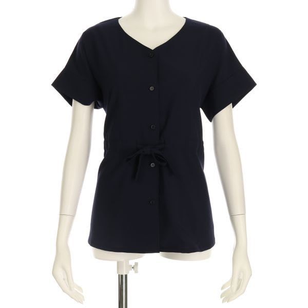 ドロストデザインボタンブラウス