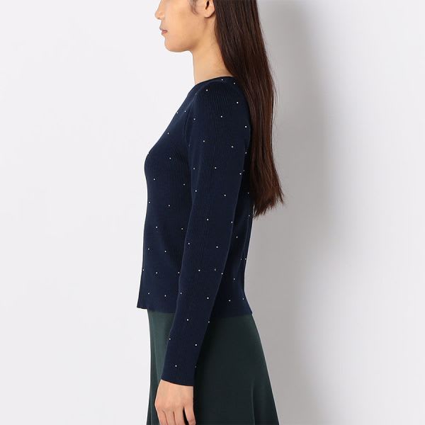 パールデザインリブニット