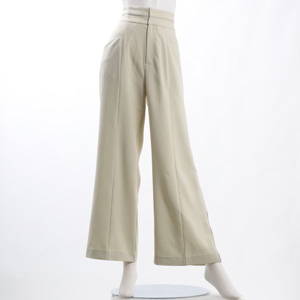 パイピングラインハイウエストワイドパンツ