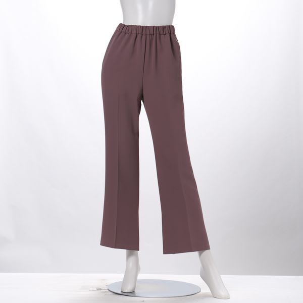 上品な光沢素材セミフレアパンツ