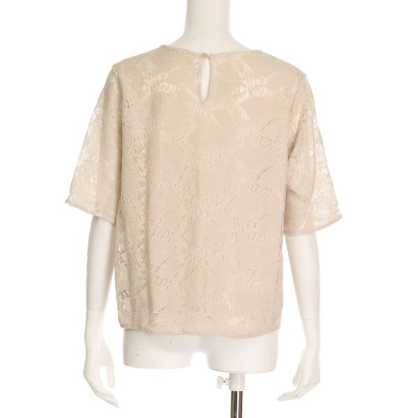 ボタニカルレース透け感ブラウス