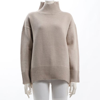 バックスリットデザインドロップショルダーニット