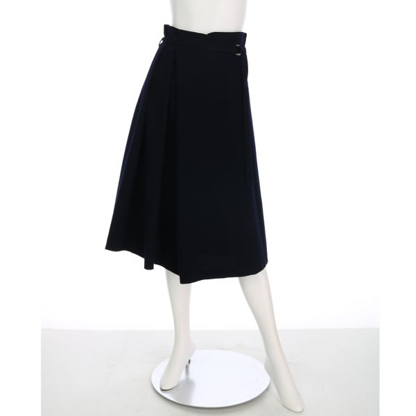 共布ベルト付きアシンメトリータックスカート