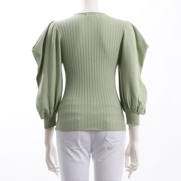 袖デザインリブニット