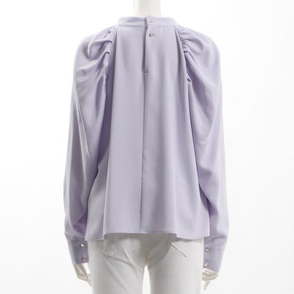 お袖デザインスタンドカラーブラウス