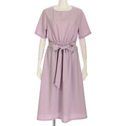 ウエストリボン付きワンピース