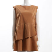 ボートネックティアードブラウス