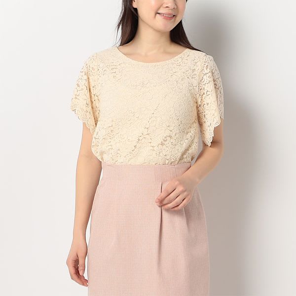 袖フレアレースブラウス