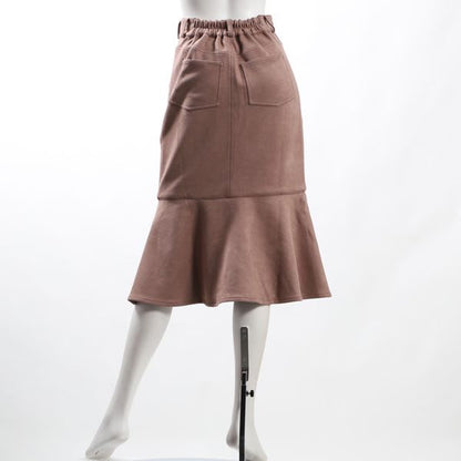 スエード調ラッフルマーメイドスカート