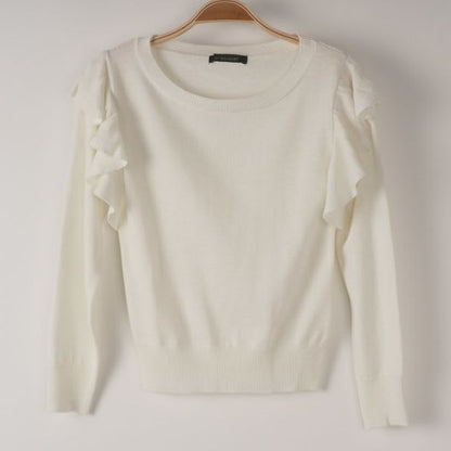 肩フリルニット