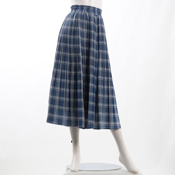 チェック柄裾消しプリーツスカート