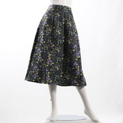 ボタニカル柄タック入りフレアスカート