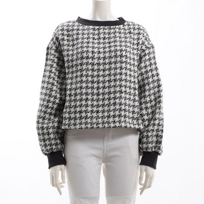 リブ切り替え千鳥柄ニット