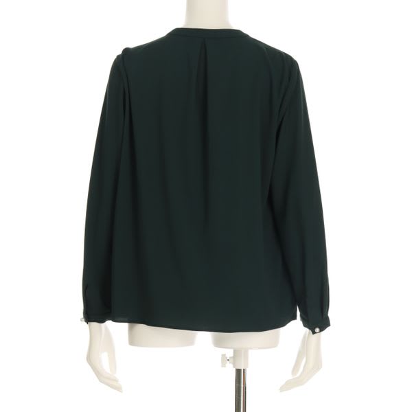 アシンメトリータックパールボタンブラウス