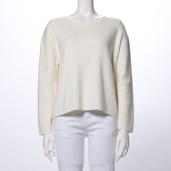 Vネックドロップショルダーニット