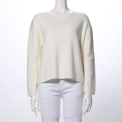 Vネックドロップショルダーニット