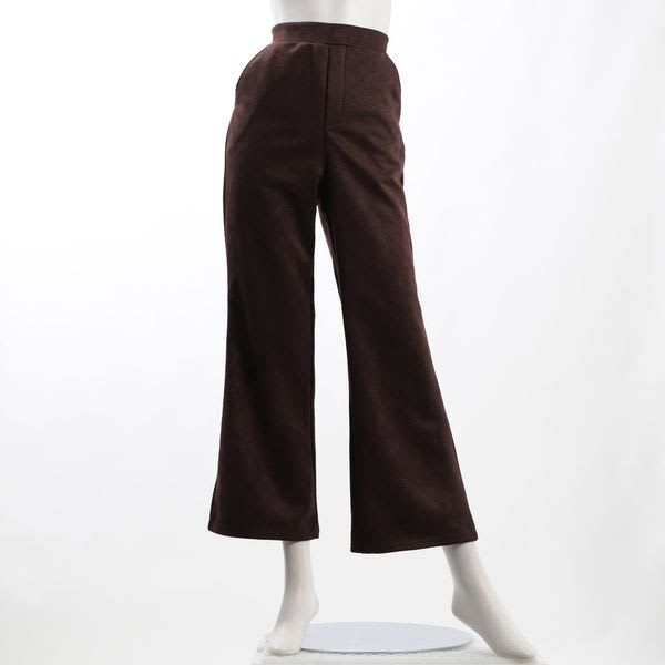 エンボス加工スエード調ワイドパンツ