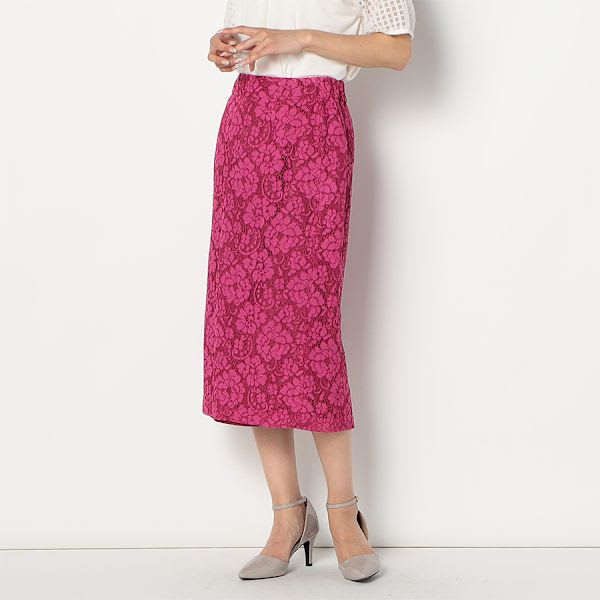 配色レースタイトスカート