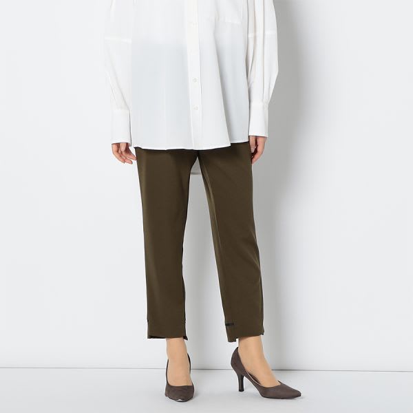 バイカラーデザインテーパードパンツ