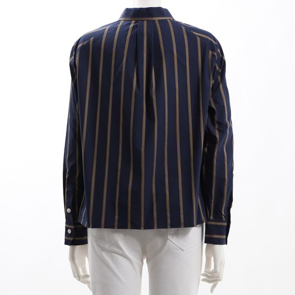 ストライプ柄ビブヨークシャツ