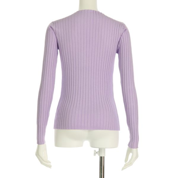 スラッシュドネックリブニットプルオーバー