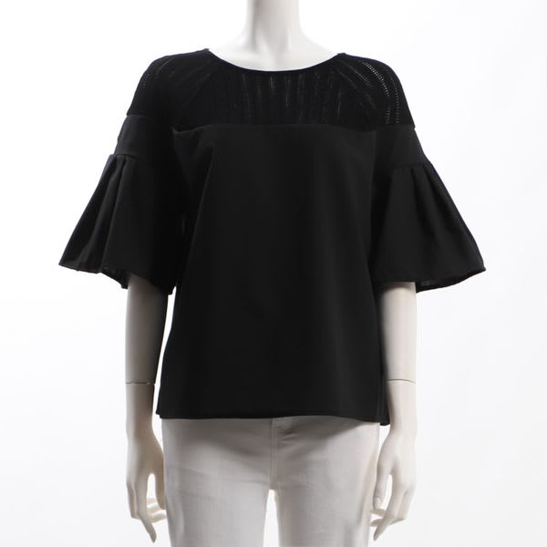 異素材切り替えシャツ/ブラウス