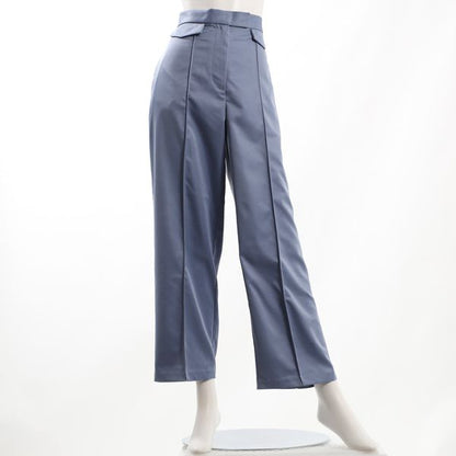 飾りフラップポケットストレートパンツ