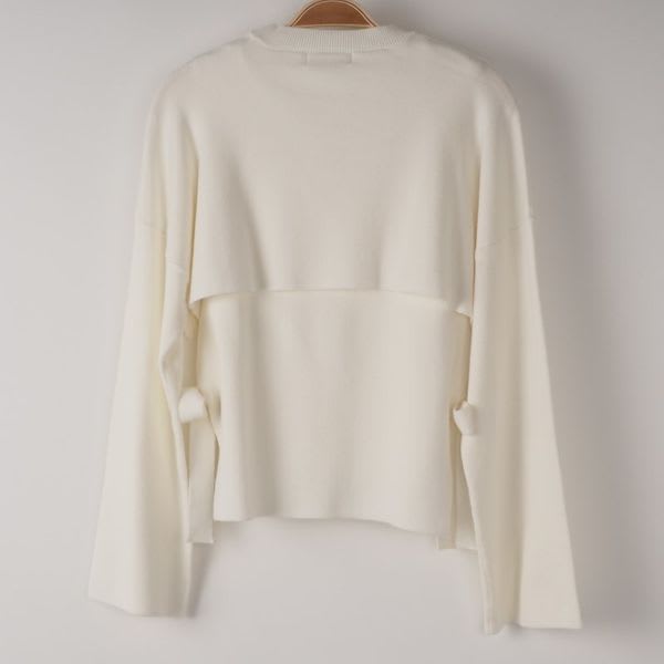 重ね着風デザインニット