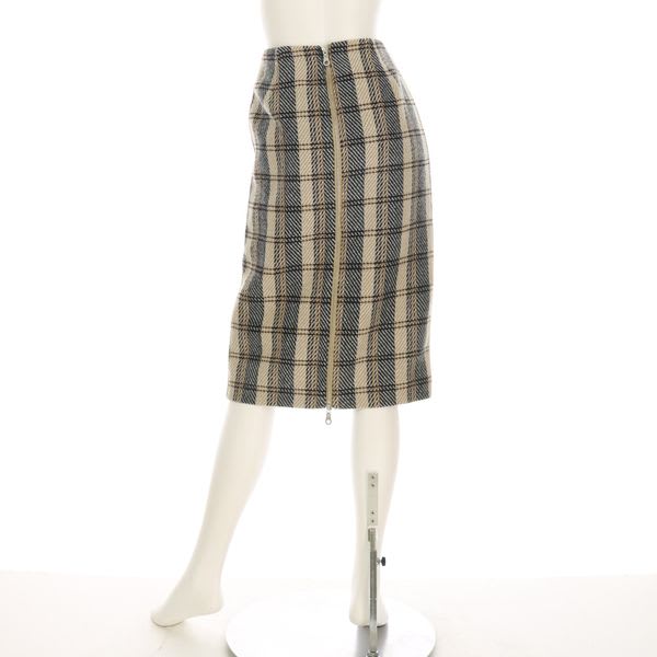 バックジップチェック柄タイトスカート