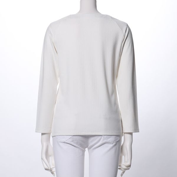 ラウンドネックリブカットソー