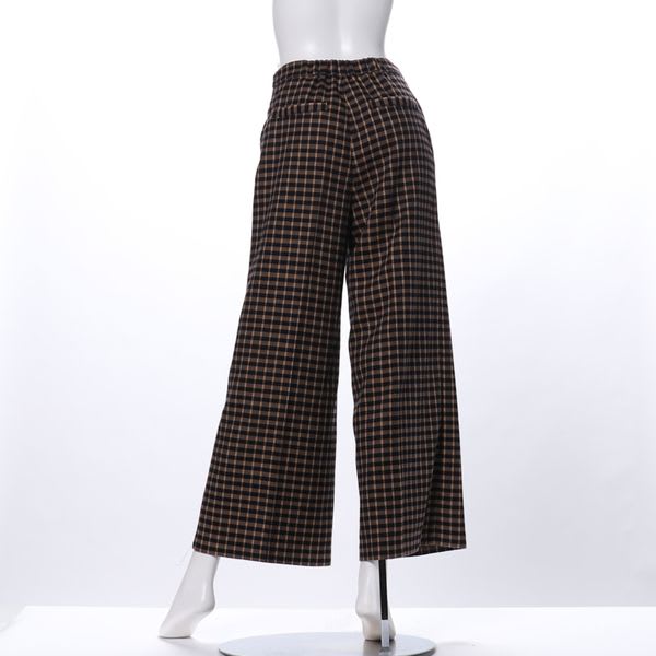 TRギンガムチェックストレートパンツ