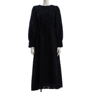 パフスリーブジャガードワンピース